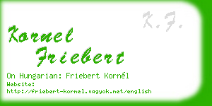 kornel friebert business card