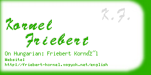 kornel friebert business card